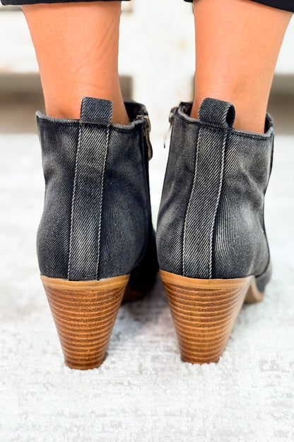 Corky's Gimme Sugar Booties - Washed Dark Blue Denim