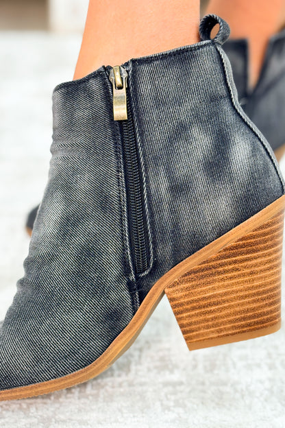Corky's Gimme Sugar Booties - Washed Dark Blue Denim
