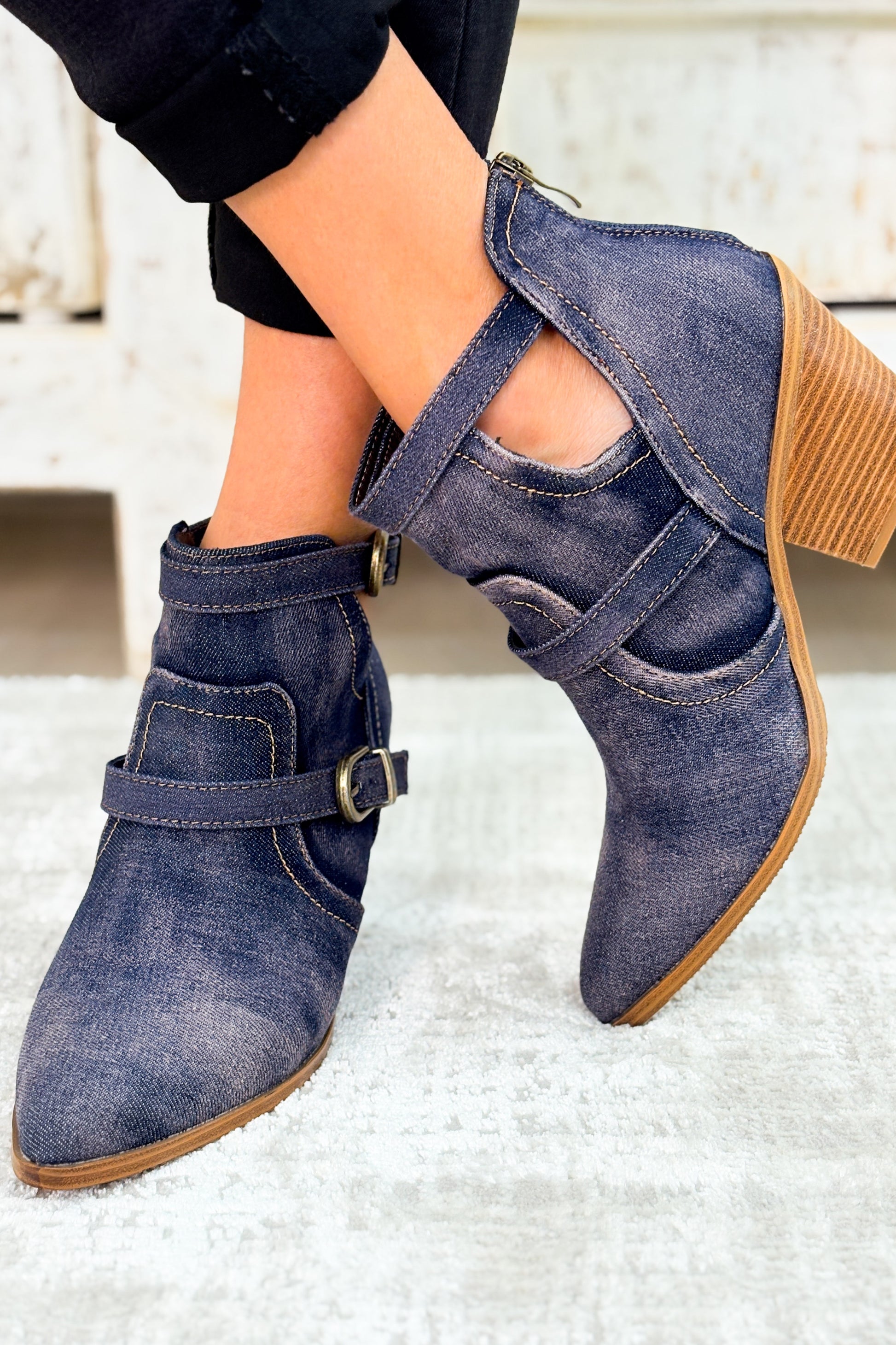 Corky's Girls Night Boots - Washed Blue Denim