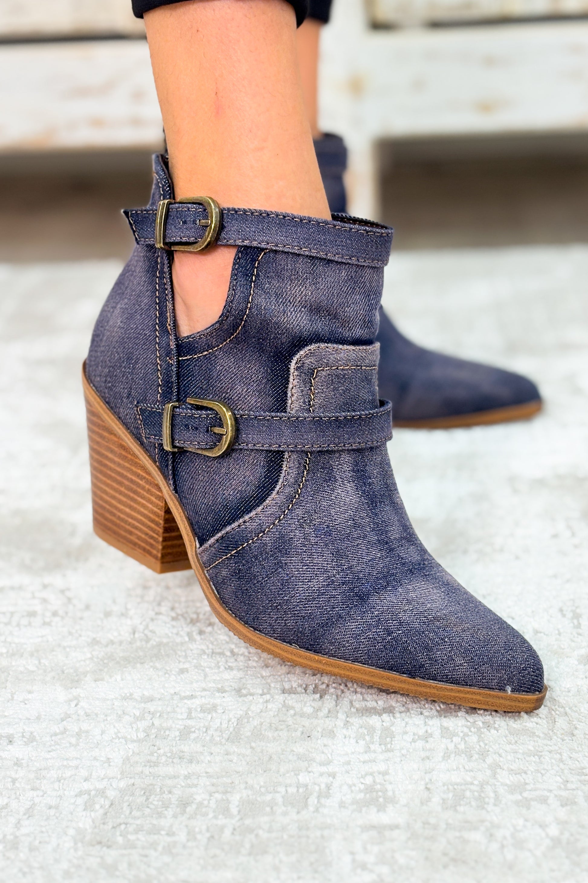 Corky's Girls Night Boots - Washed Blue Denim