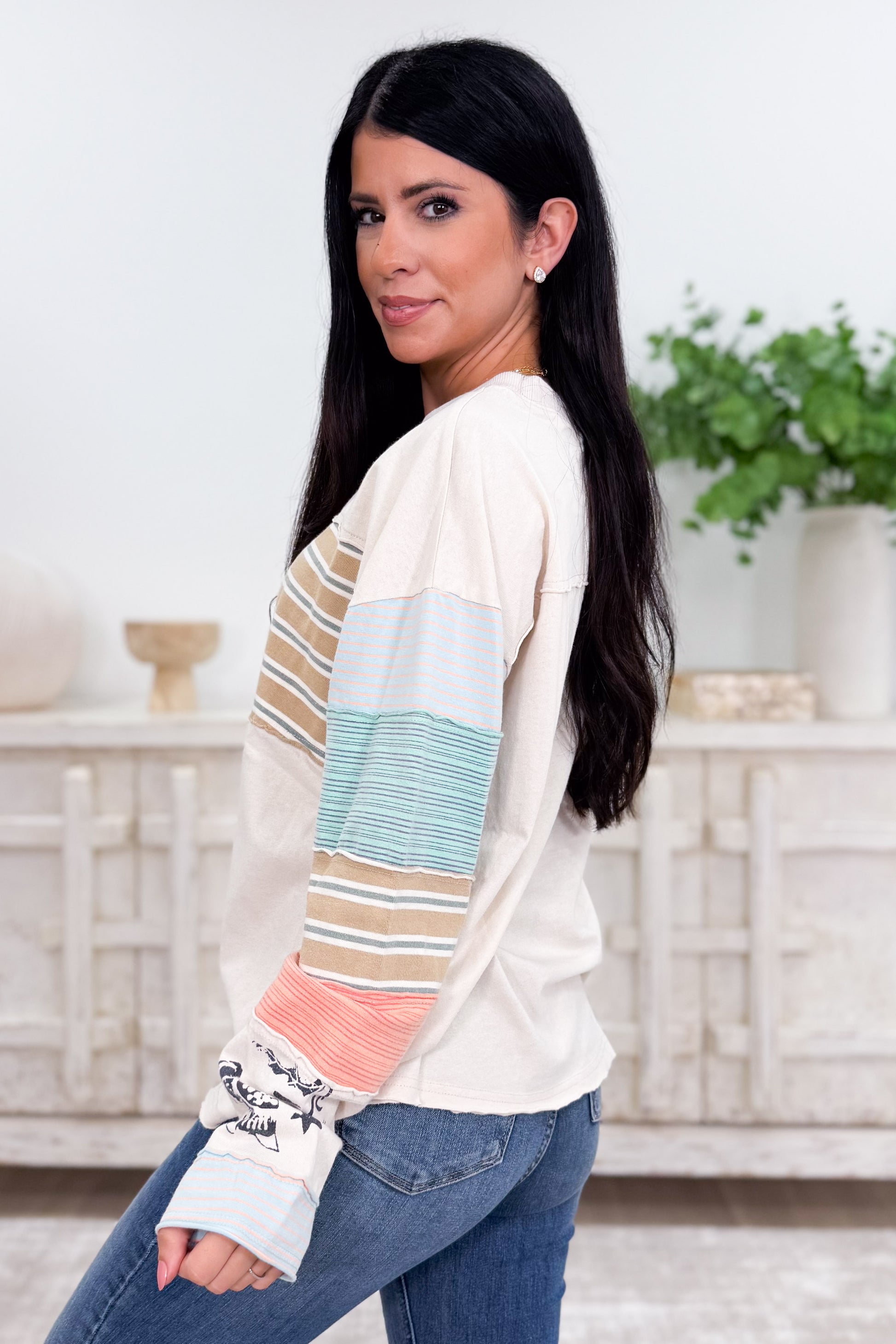 Smiling Bright Stripe Pullover - 2 Colors!
