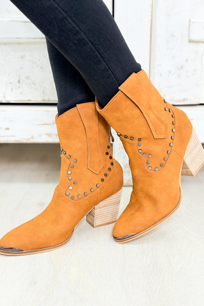 Pandora Vintage Western Booties - Tan