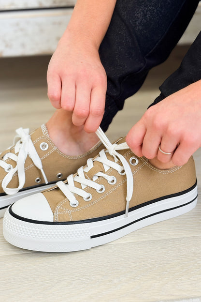 Lizzy Semi Platform Low Sneakers - Mocha