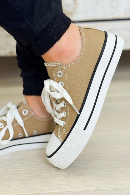 Lizzy Semi Platform Low Sneakers - Mocha