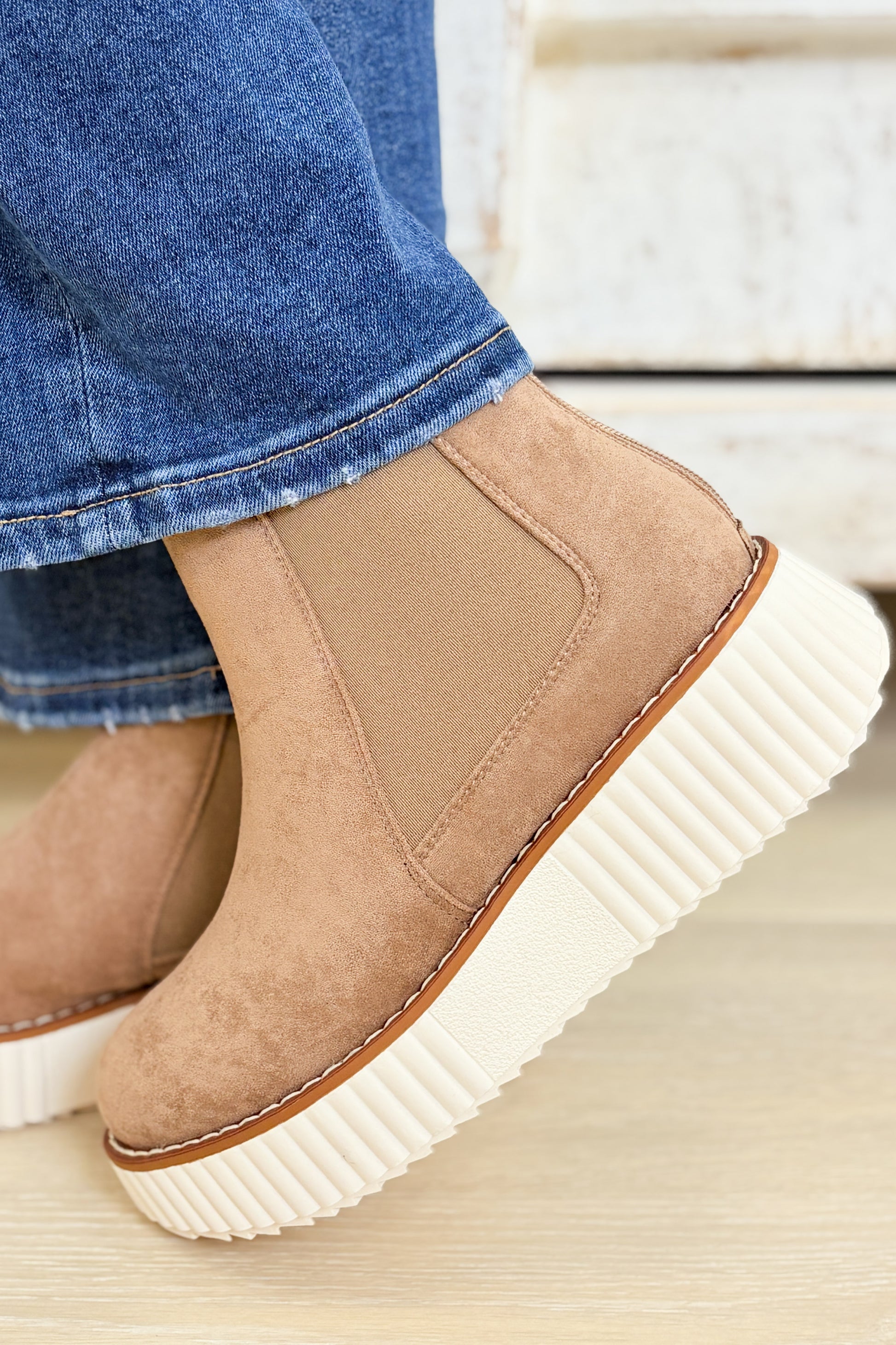 Sweet Platform Ankle Boots - Taupe