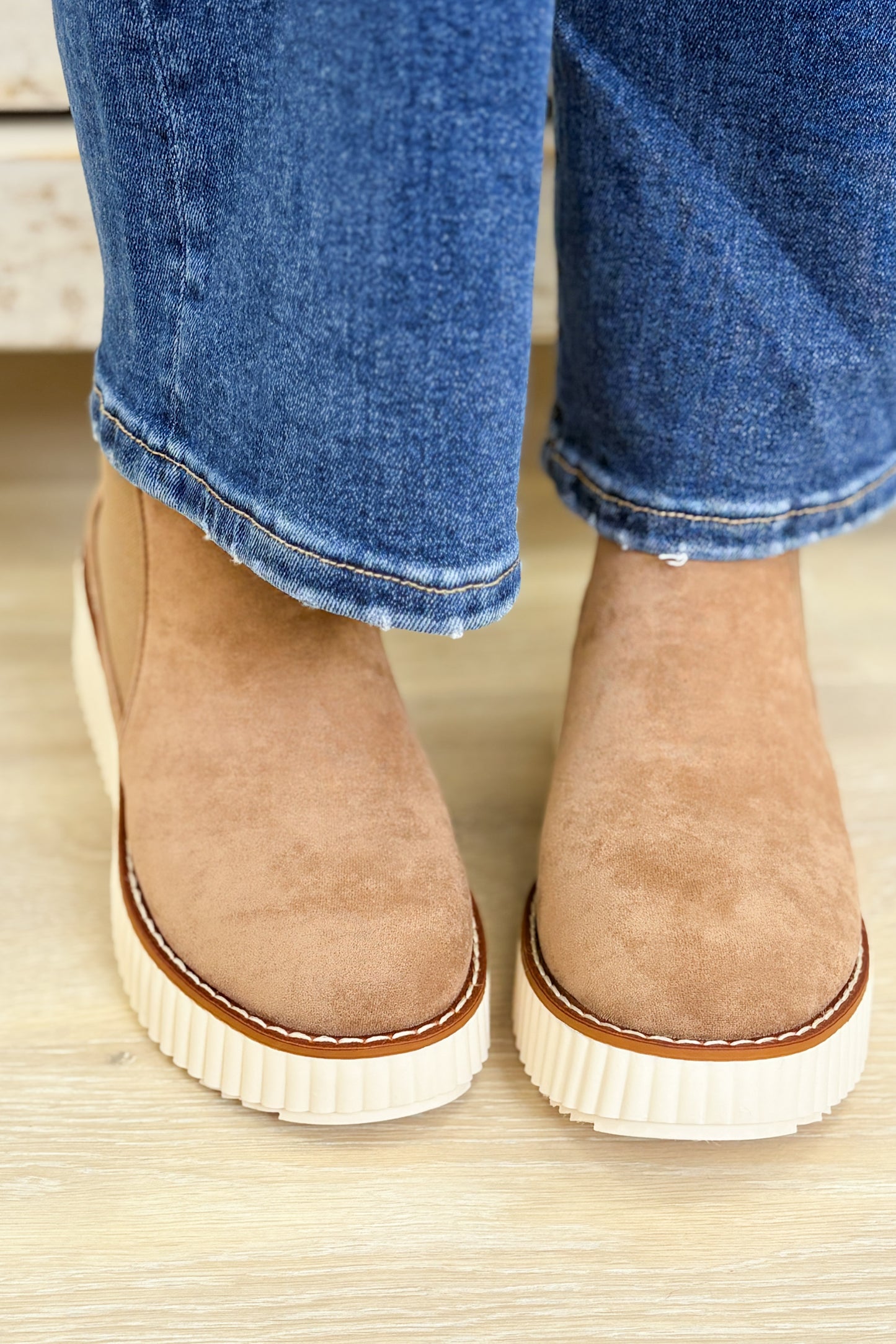 Sweet Platform Ankle Boots - Taupe