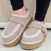Vintage Havana Close Slip On Platform Shoes - Grey Suede