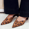 Adina Pointed Toe Mule Heels - Leopard