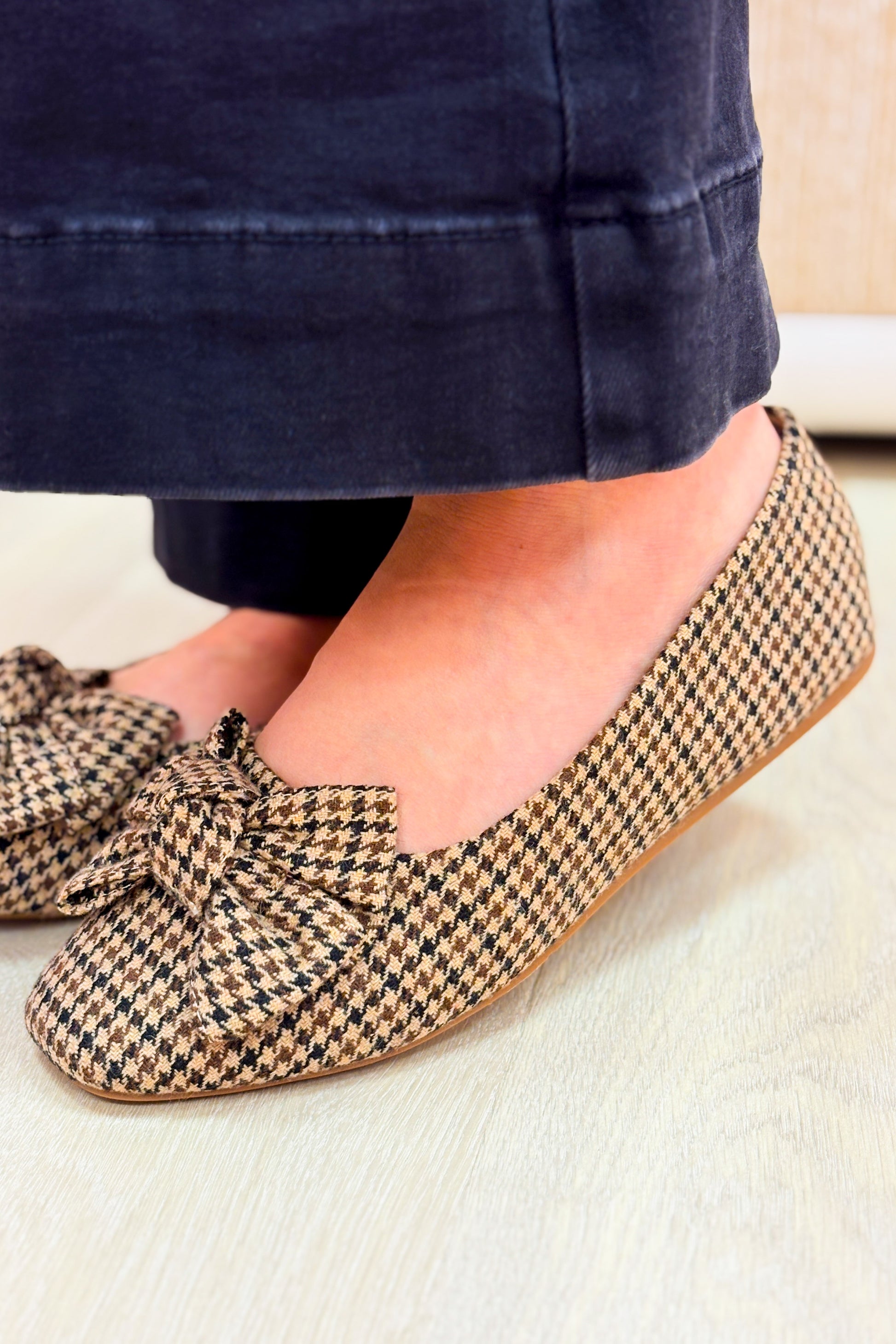 Corky's Sugar Rush Flats - Black Tan Houndstooth