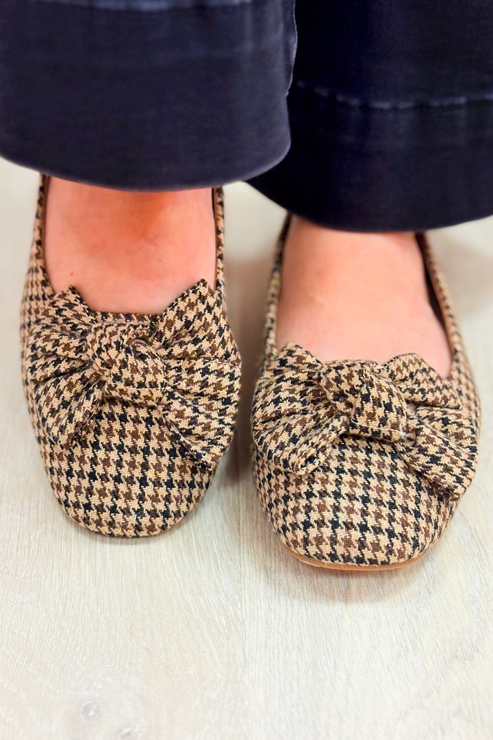 Corky's Sugar Rush Flats - Black Tan Houndstooth