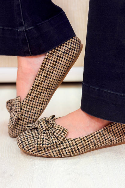 Corky's Sugar Rush Flats - Black Tan Houndstooth
