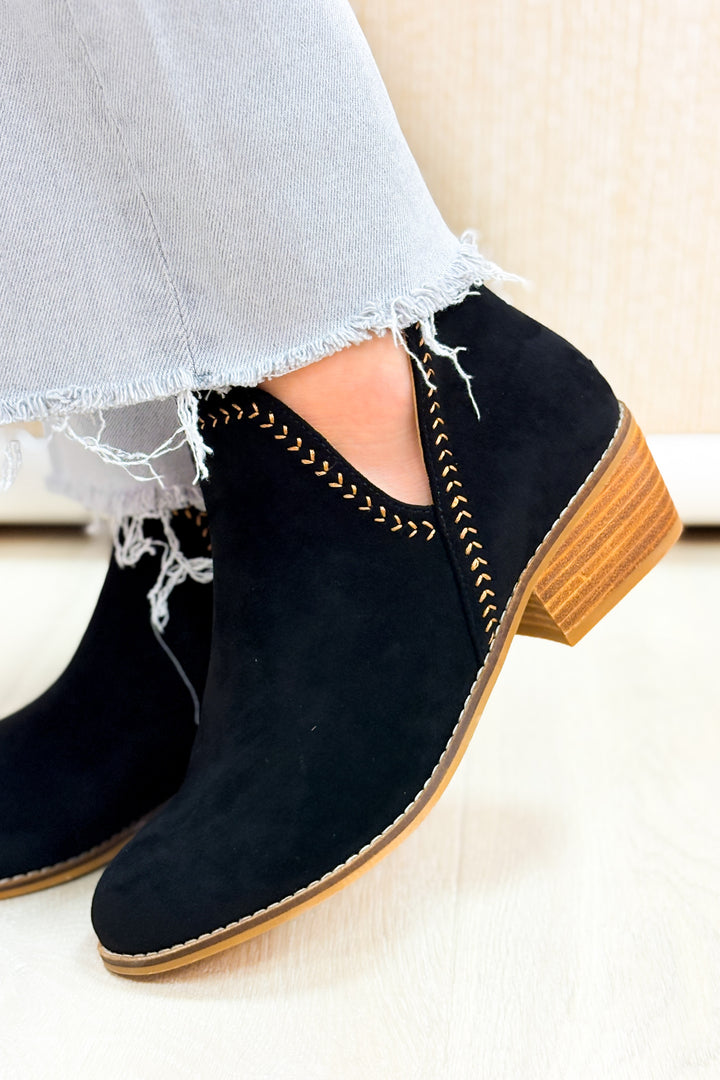 Corky's Bluffin Booties - Black Faux Suede