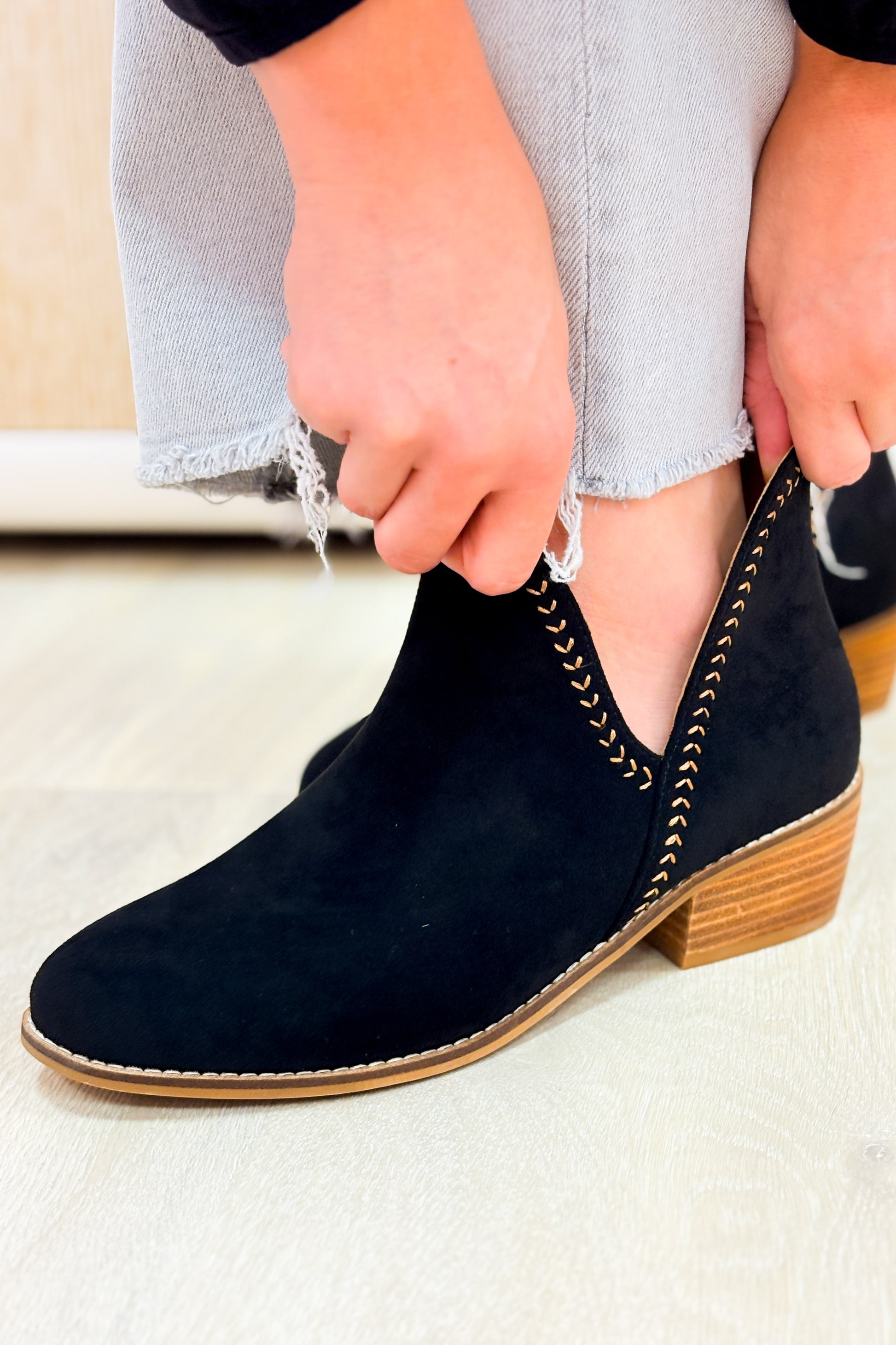 Corky's Bluffin Booties - Black Faux Suede