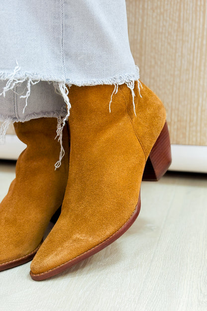 Caty Anklet Booties - Fawn Suede