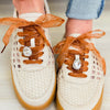 Giselle Suede Woven Sneakers - Beige