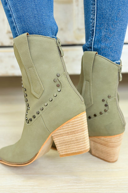 Pandora Vintage Western Booties - Khaki