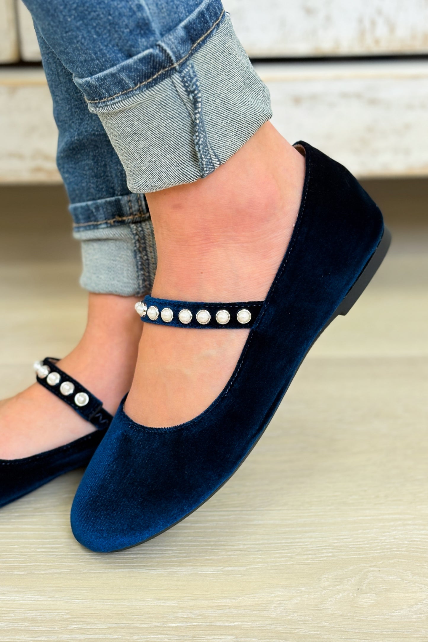 Corky's Tea Time Flats - Teal Velvet