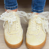 Eleanor Lace Trim Sneakers - Yellow