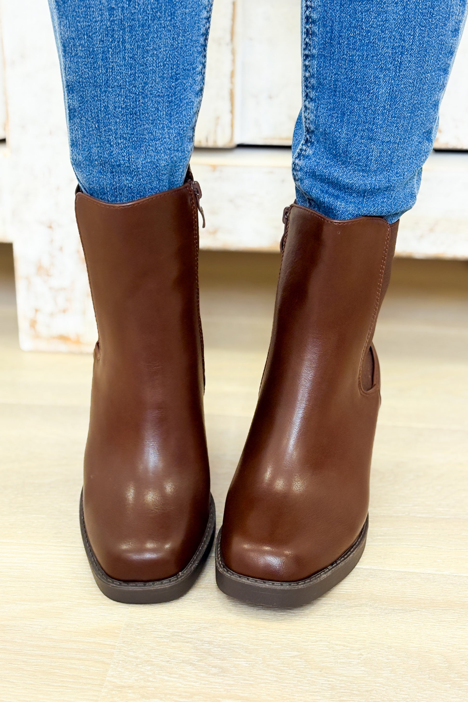 Khloe Chelsea Booties - Brown
