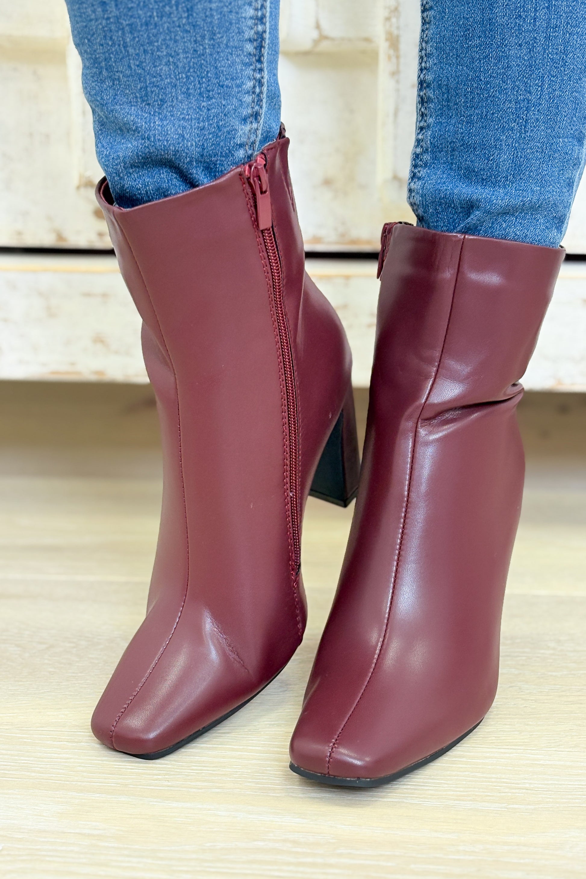 Palm Dressy Booties - Wine