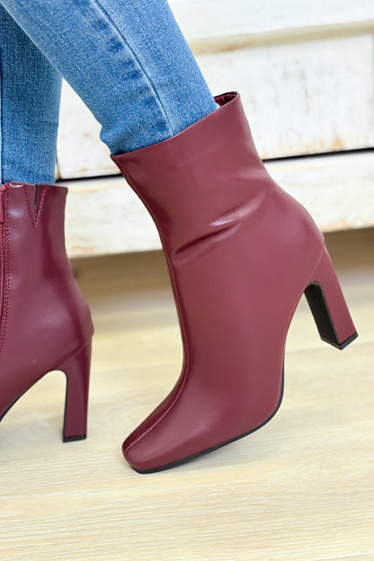 Palm Dressy Booties - Wine