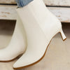 Cabernet Kitten Heel Ankle Booties - Off White