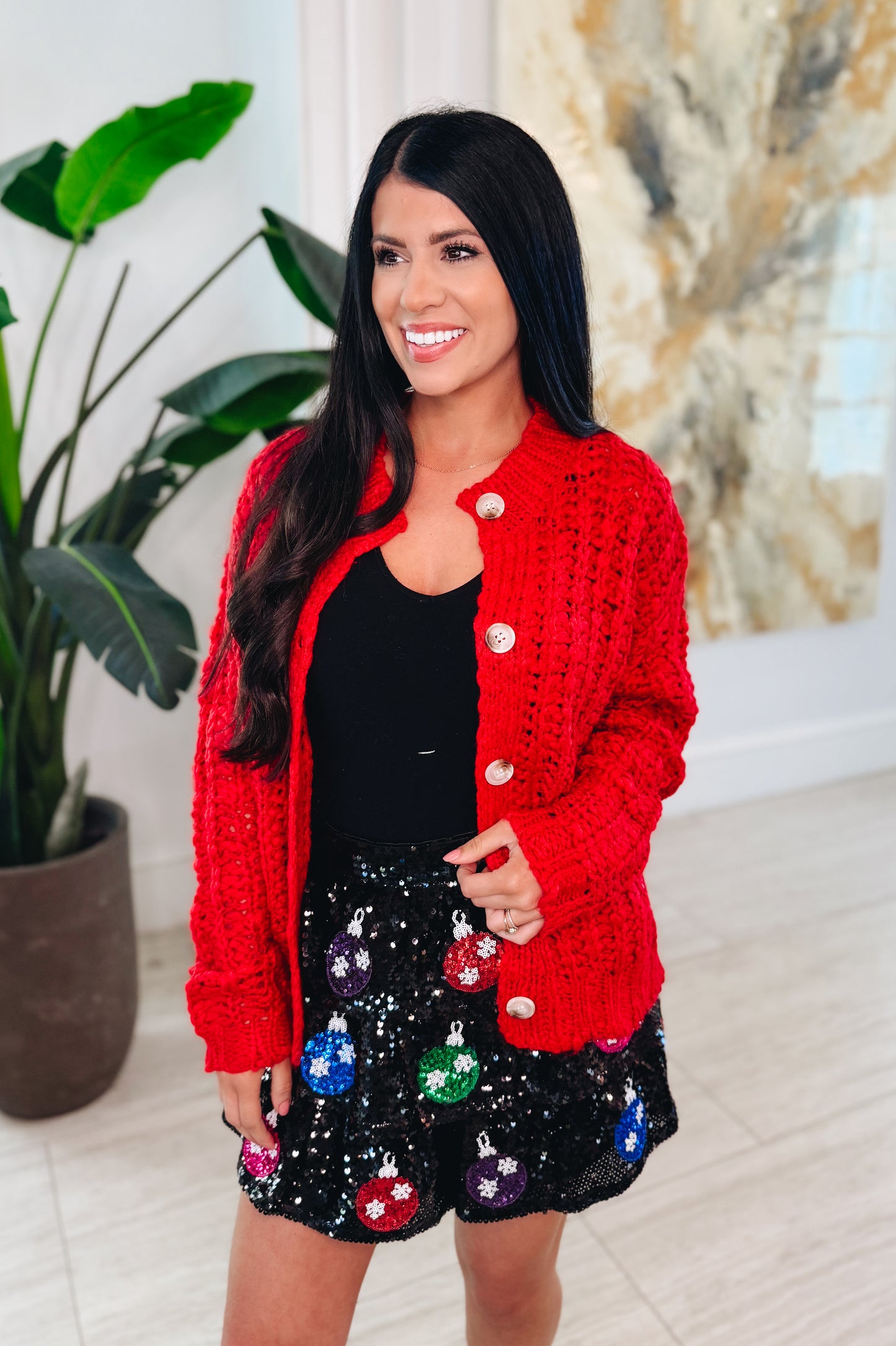 Candy Cane Cozy Cardigan