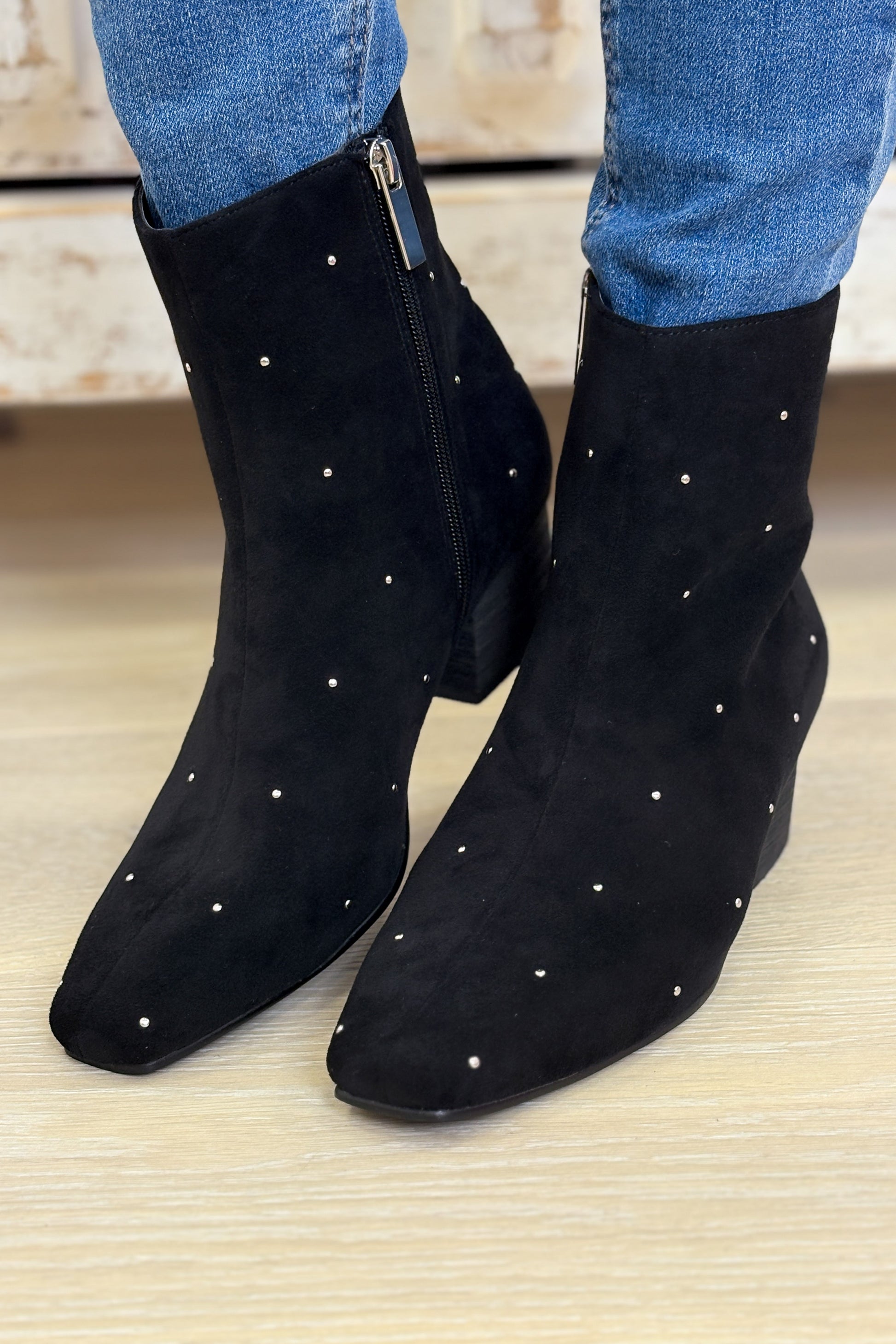 Corky's Such A Tease Boots - Black Faux Suede
