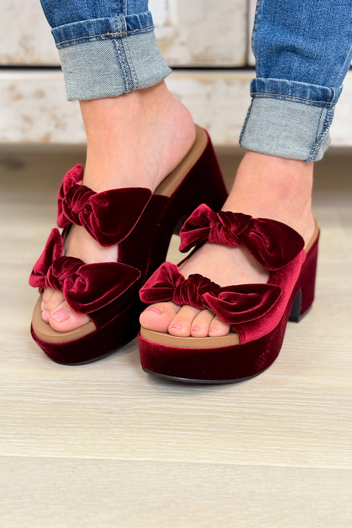 Corky's Put A Bow On It Sandals - Burgundy Velvet