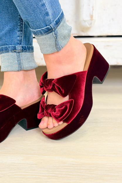 Corky's Put A Bow On It Sandals - Burgundy Velvet