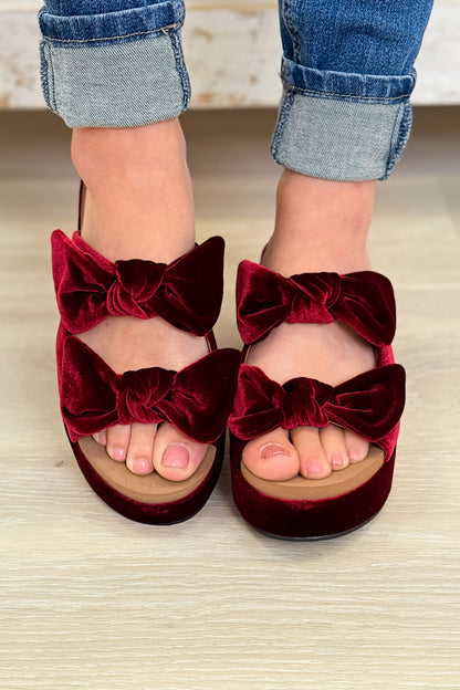 Corky's Put A Bow On It Sandals - Burgundy Velvet