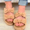 Corky's Put A Bow On It Sandals - Camel Faux Suede