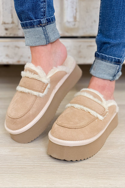 Corky's Veg Out Slides - Sand Faux Suede