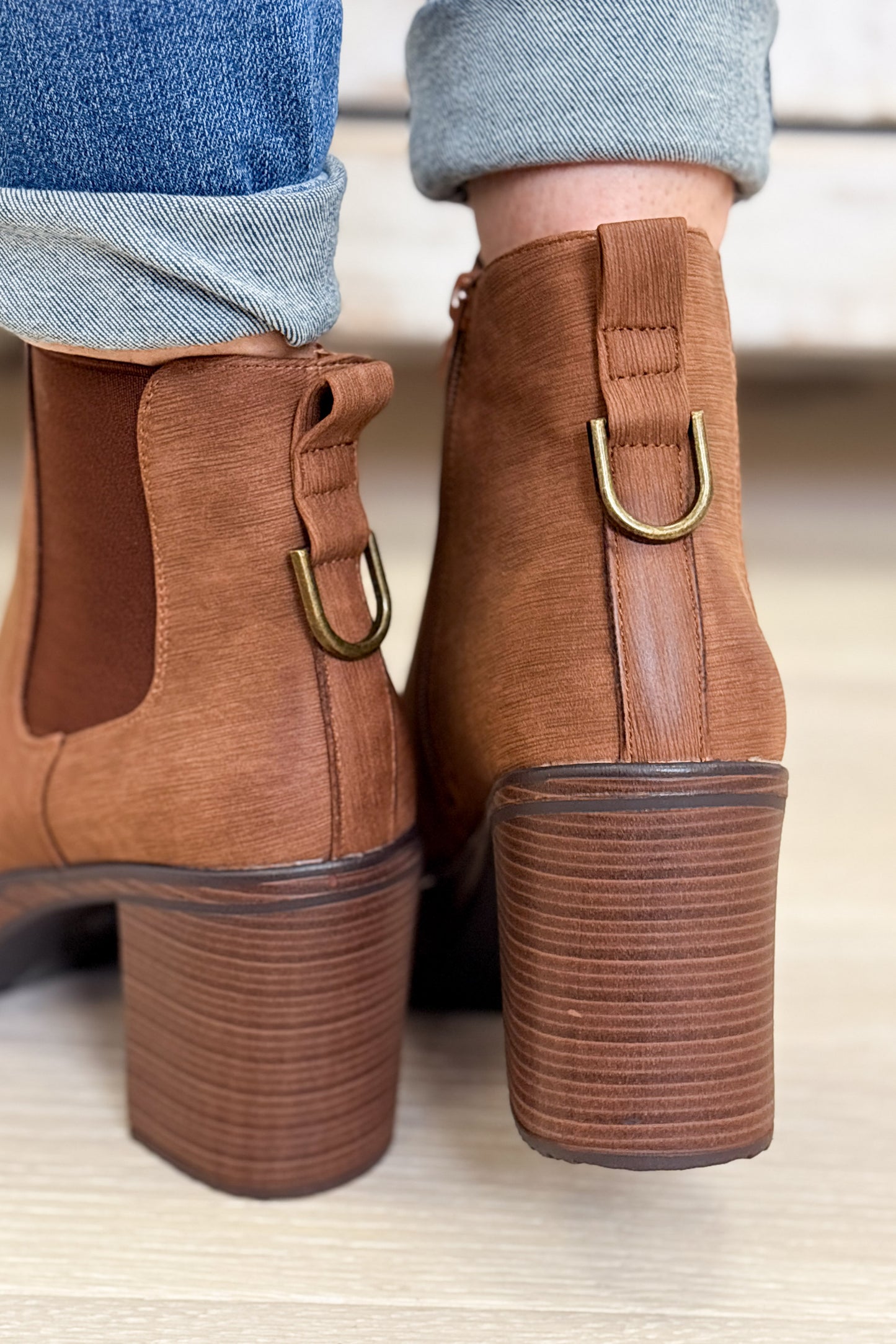 Susan Heeled Platform Ankle Boots - Whiskey