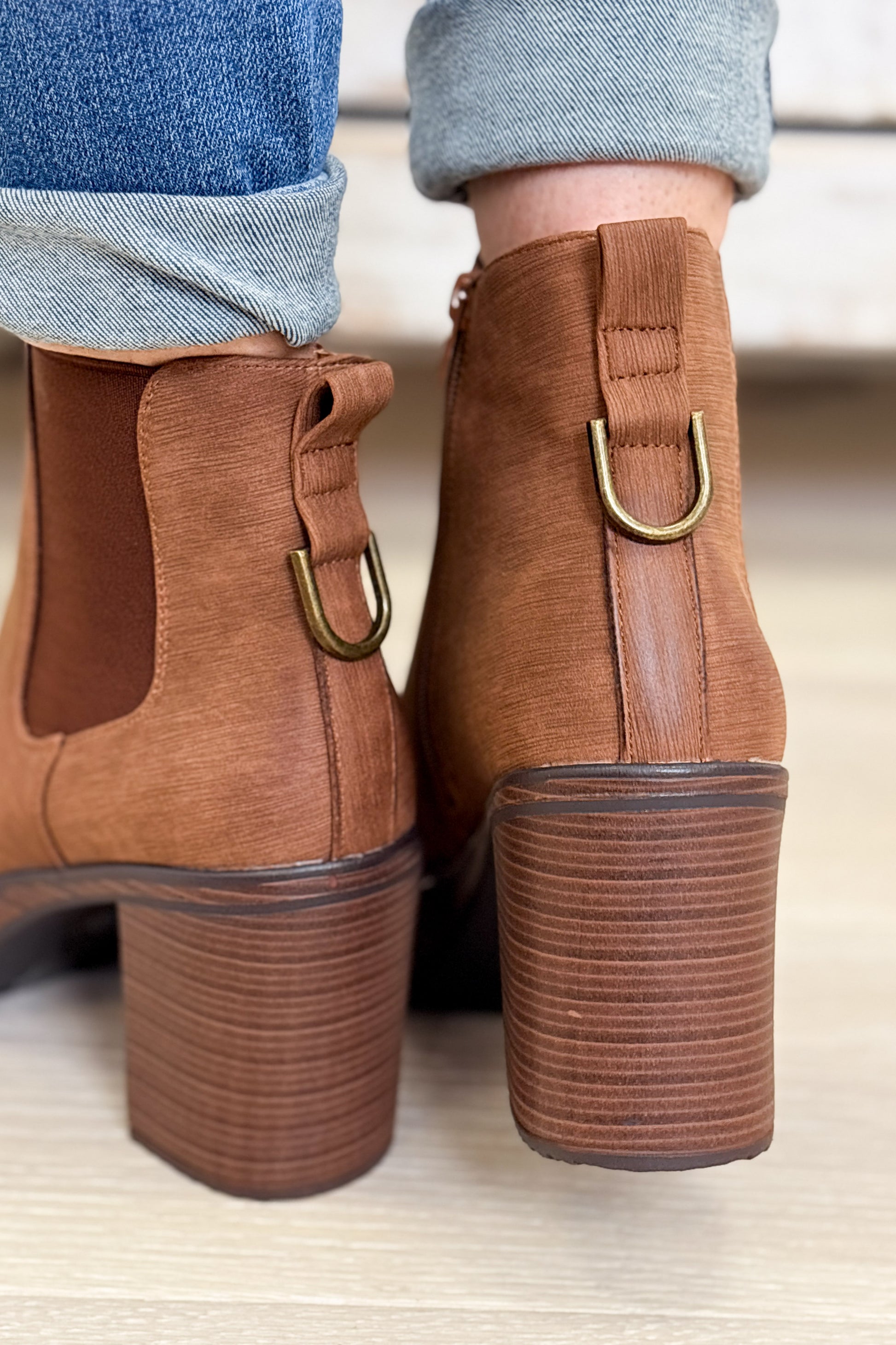 Susan Heeled Platform Ankle Boots - Whiskey