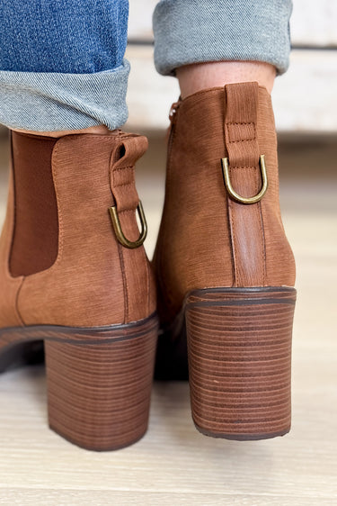 Susan Heeled Platform Ankle Boots - Whiskey