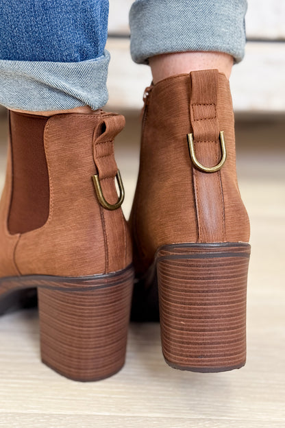 Susan Heeled Platform Ankle Boots - Whiskey