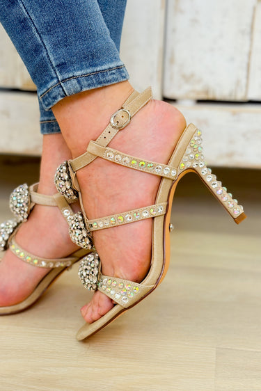 Best Ella Rhinestone Heels  - Champagne