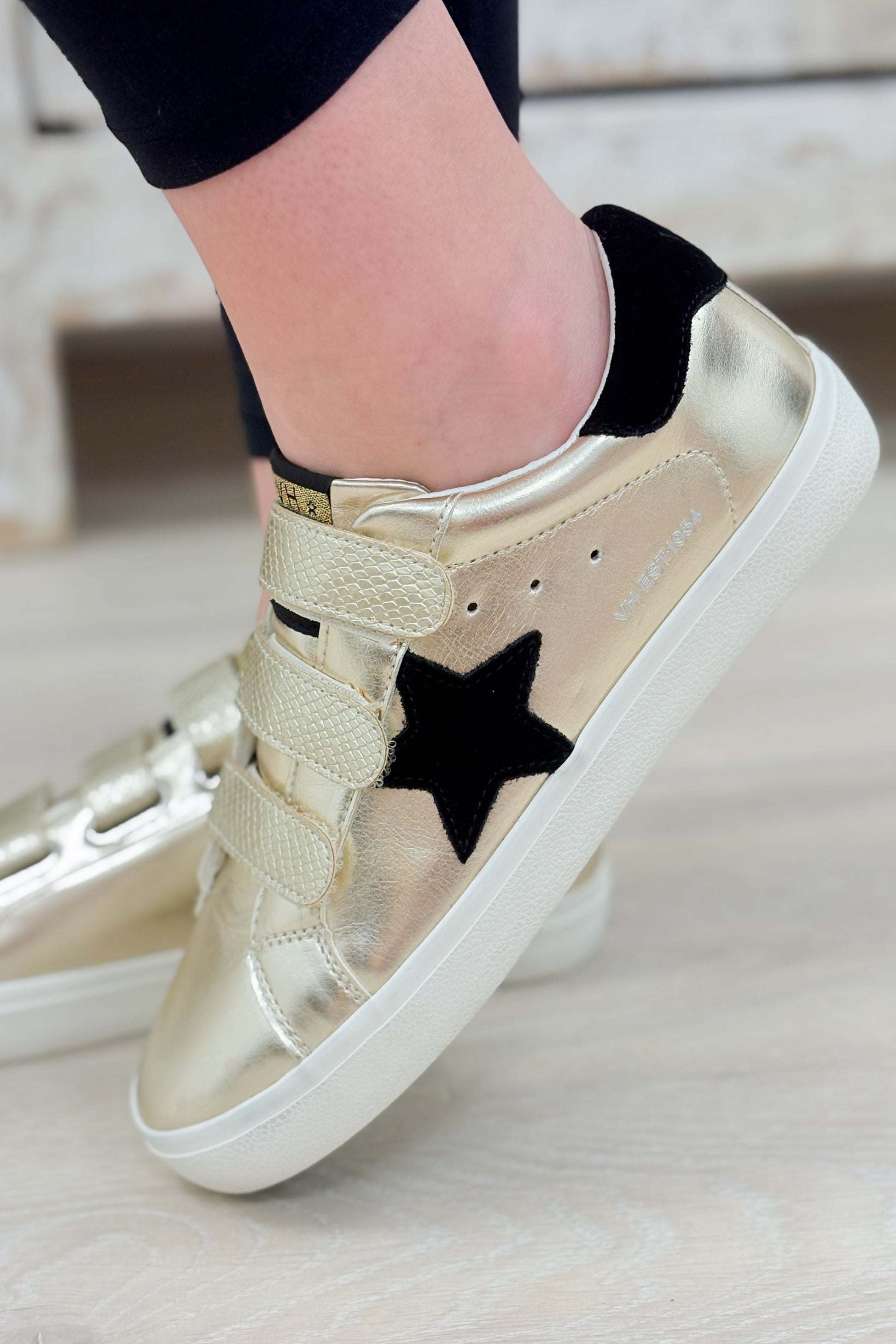 Vintage Havana Ally Sneakers - Washed Gold Black