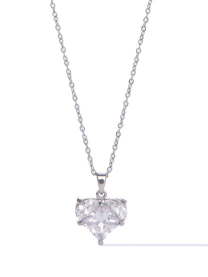 Iconic Love Necklace - Silver Clear