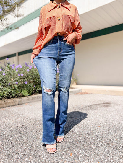 Judy Blue Nashville Hot Frayed Hem Straight Jeans