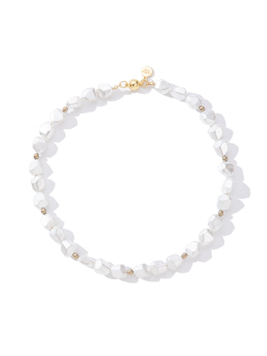 Isla Blanca Necklace - Pearl White Linen