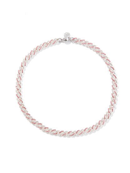 Itsy Queen Necklace - Liquid Metallic Pearl White Pink