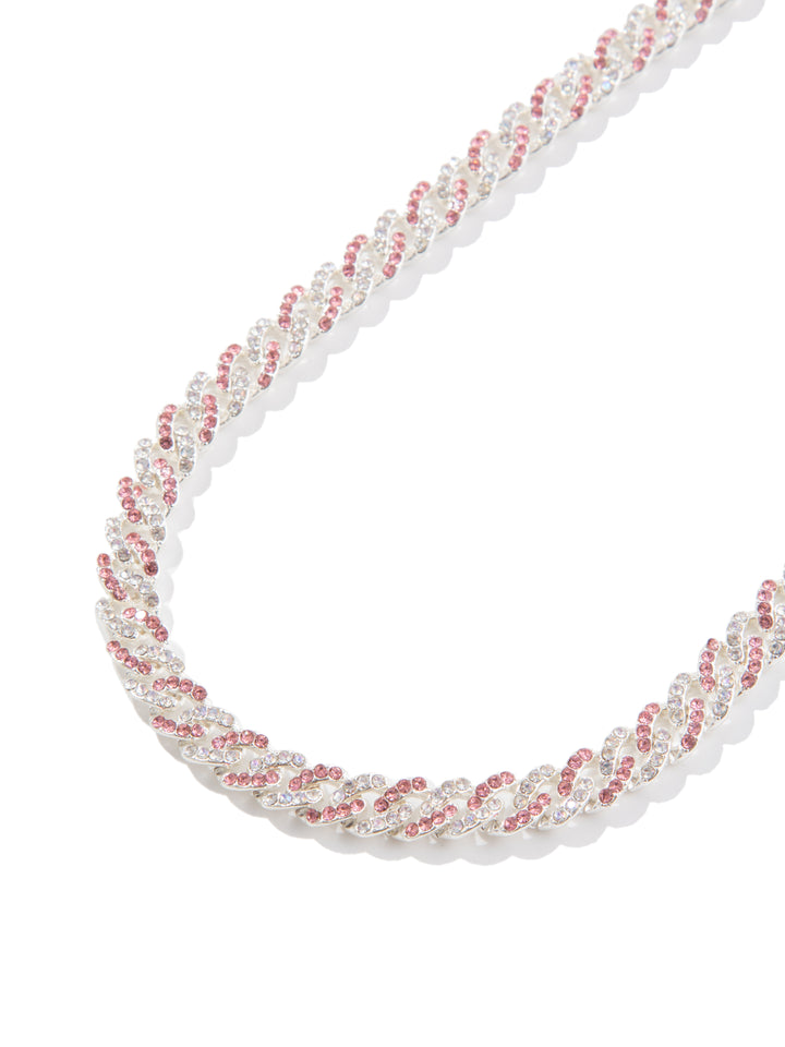 Itsy Queen Necklace - Liquid Metallic Pearl White Pink