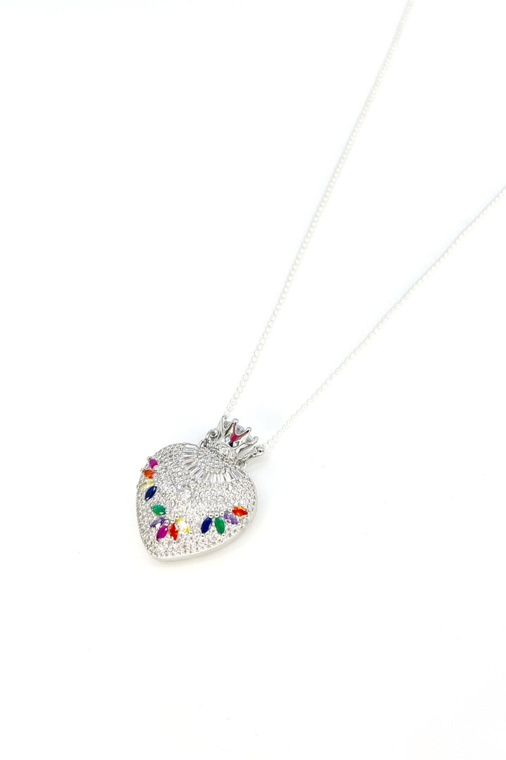 Mon Cherie Necklace - Silver Metallic Pearl White