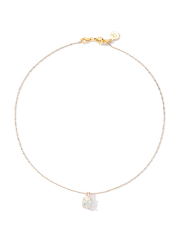 Jewel Kiss Drop Necklace - Linen Snow Glow