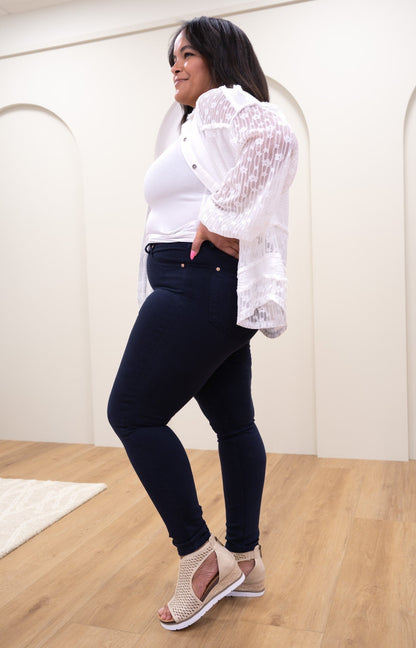 Judy Blue Stuck On You High Rise Garment Dyed Tummy Control Skinny Jeans