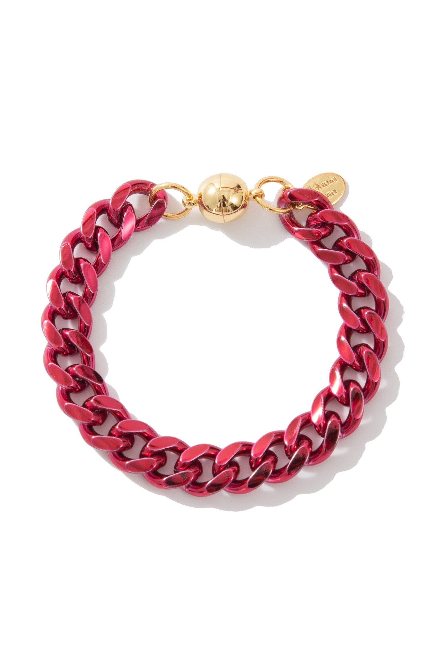 All Around The World Bracelet - Liquid Metallic Ruby Kiss