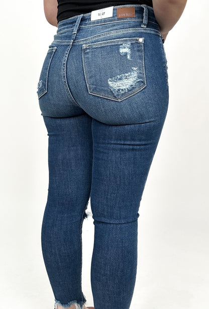 Judy Blue Cotton Candy Mid Rise Destroyed Skinny Jean