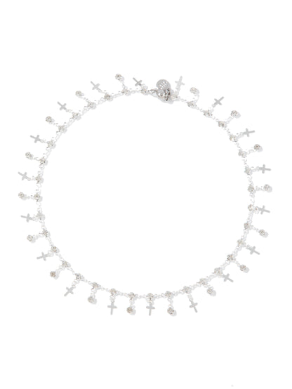 Keep The Faith Necklace - Liquid Metallic Pearl White